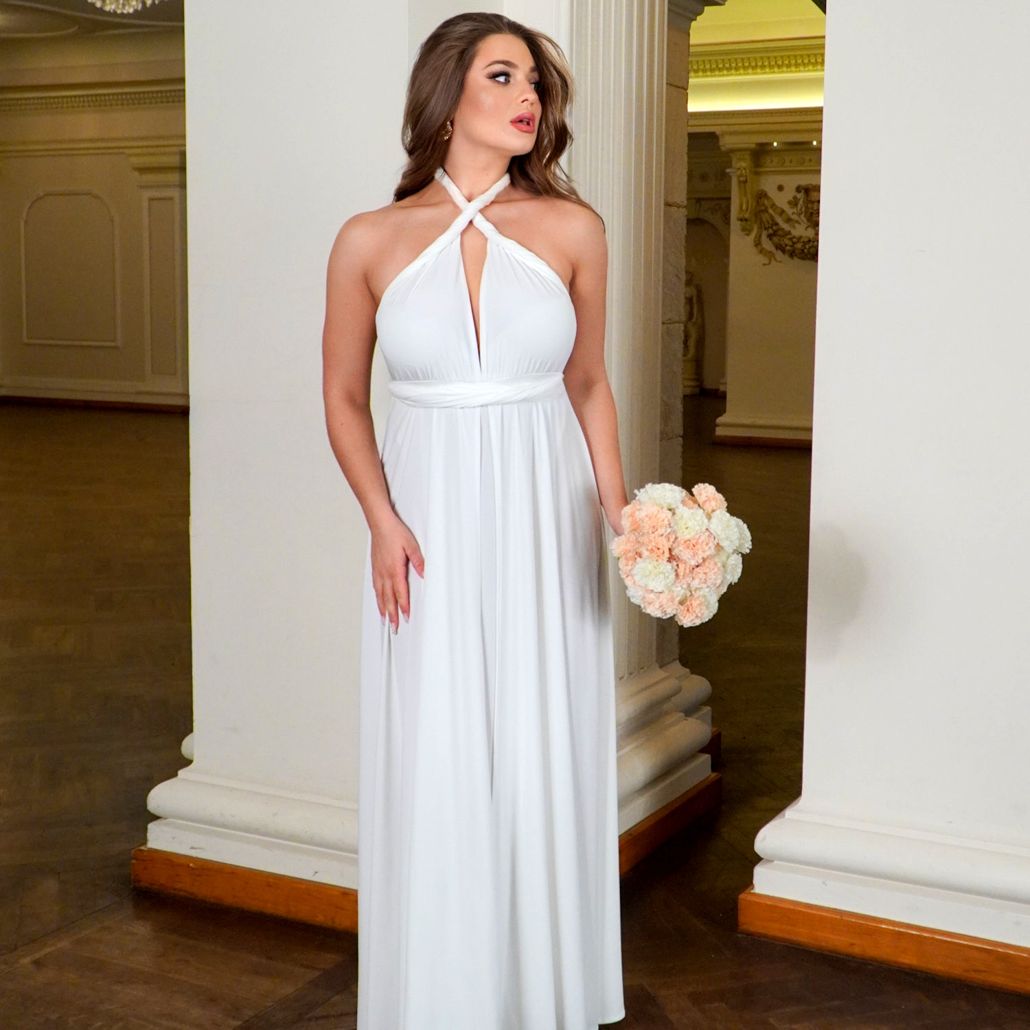 Suknia satynowa bridalstole złota